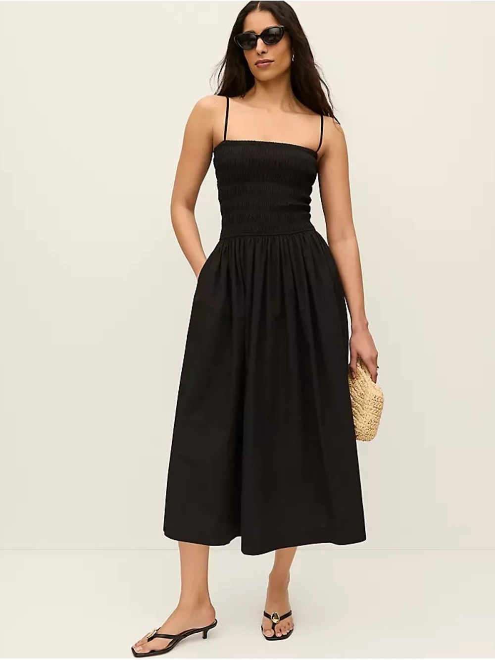 Ann Taylor Smocked Flare Maxi Dress